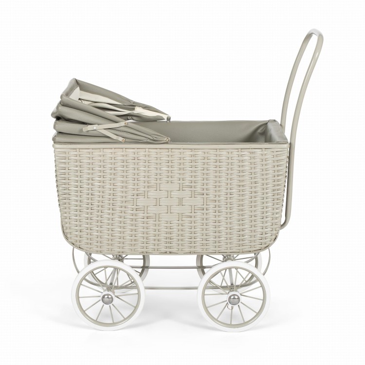 Wózek Doll Pram Retro Rattan, Grey