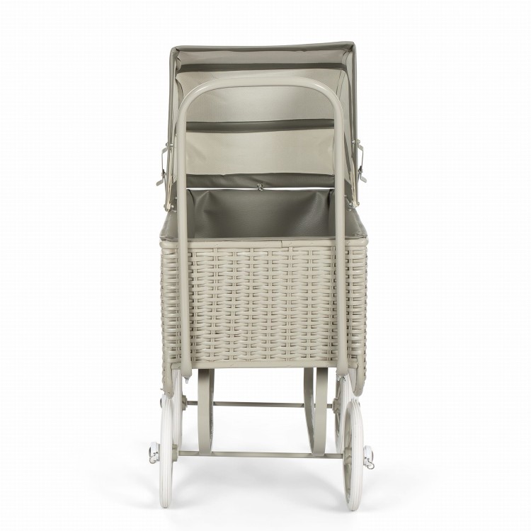 Wózek Doll Pram Retro Rattan, Grey