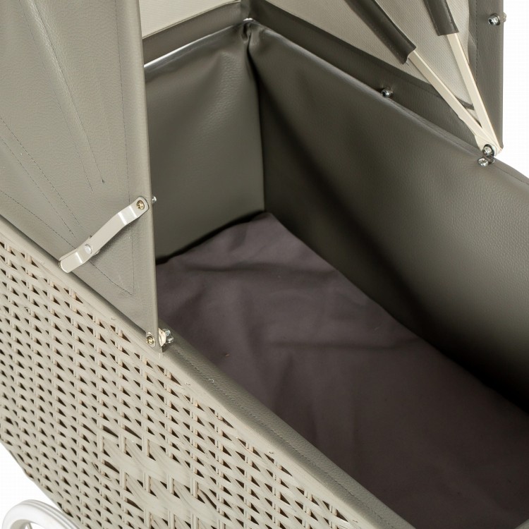 Wózek Doll Pram Retro Rattan, Grey