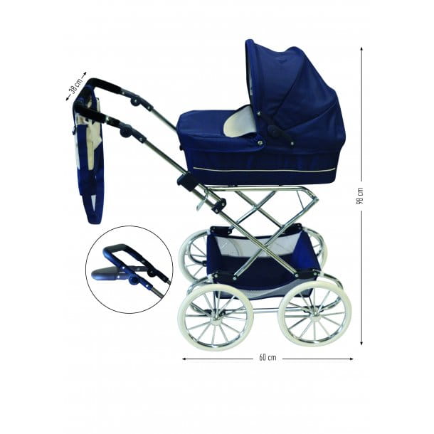 Wózek Doll Pram Deluxe - Blue