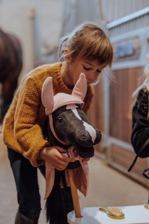 Kocyk i bonetka dla konia, różowa