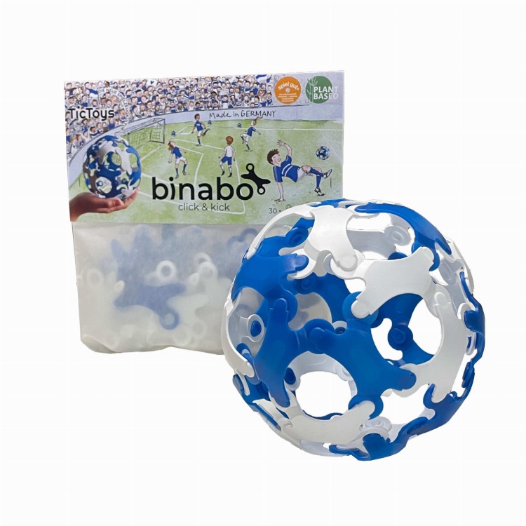 Binabo klocki - 30 el. „kliknij i kop”  Biało-niebieskie