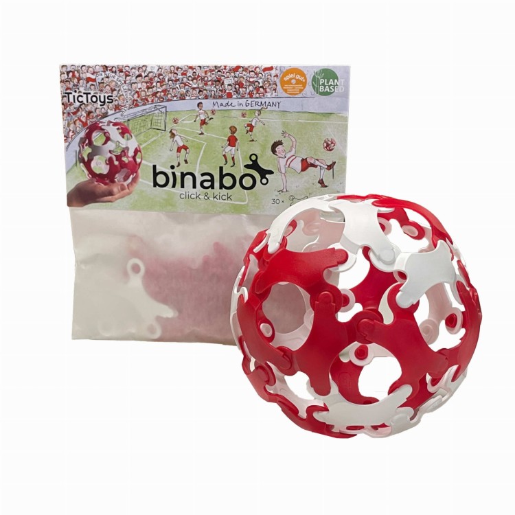Binabo klocki - 30 el. „kliknij i kop”  Biało-czerwone