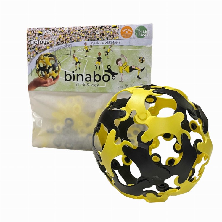Binabo klocki - 30 el. „kliknij i kop” Zółto-czarne