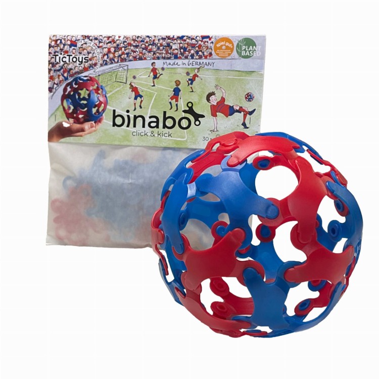 Binabo klocki - 30 el. „kliknij i kop” Czerwono-niebieskie