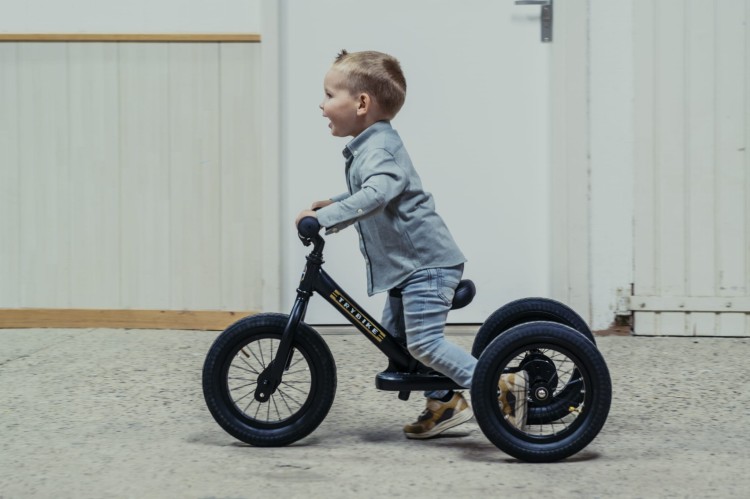 Pierwszy rowerek trójkołowy dziecięcy biegowy 2w1 czarny dla dzieci Trybike
