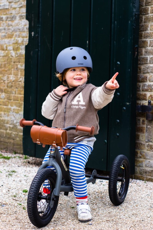 Pierwszy rowerek trójkołowy dziecięcy biegowy 2w1 szary matowy Trybike