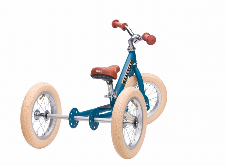 Pierwszy rowerek trójkołowy dziecięcy biegowy 2w1 niebieski balans Trybike