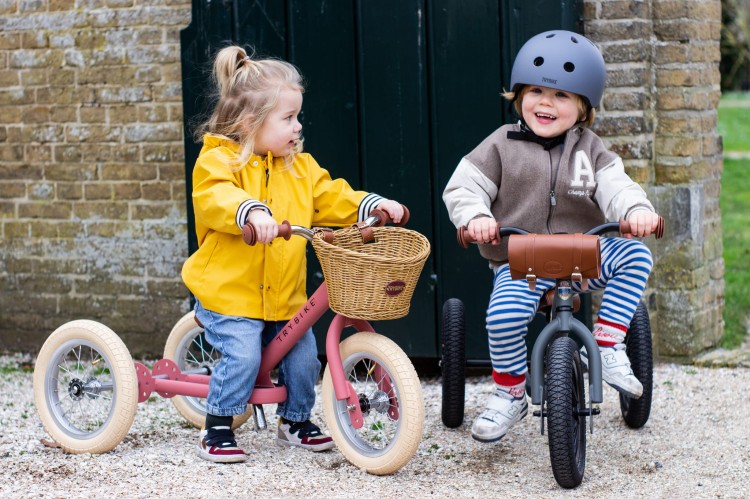 Pierwszy rowerek trójkołowy dziecięcy biegowy 2w1 niebieski balans Trybike