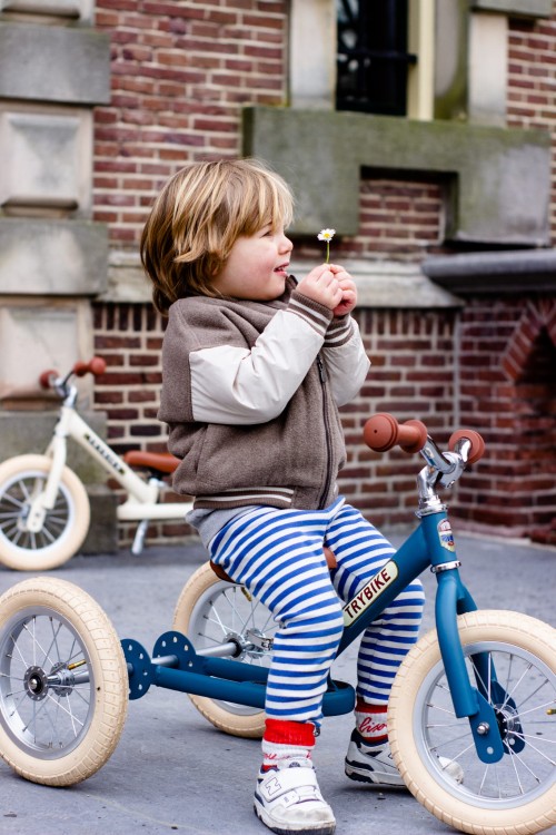 Pierwszy rowerek trójkołowy dziecięcy biegowy 2w1 niebieski balans Trybike