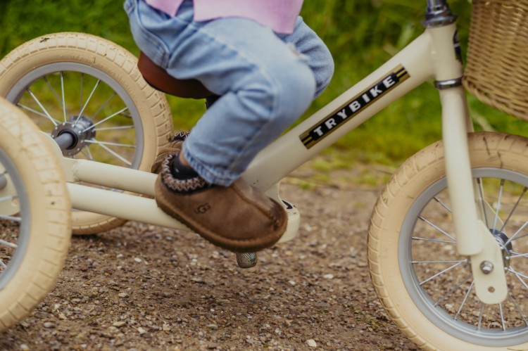 Pierwszy rowerek trójkołowy dziecięcy biegowy 2w1 kremowy matowy Trybike