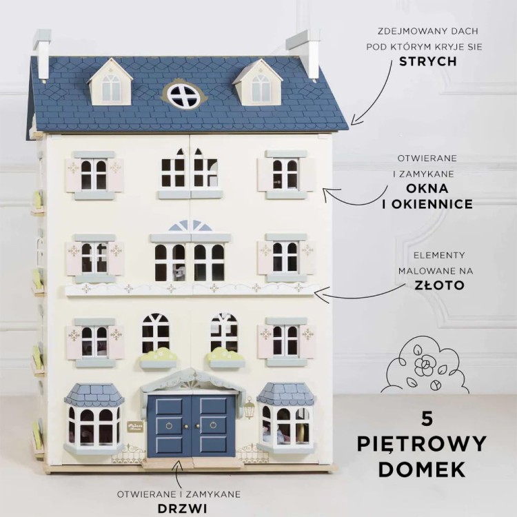 Drewniany domek dla lalek Palace zabawka dla dzieci, pałac lalki Le Toy Van