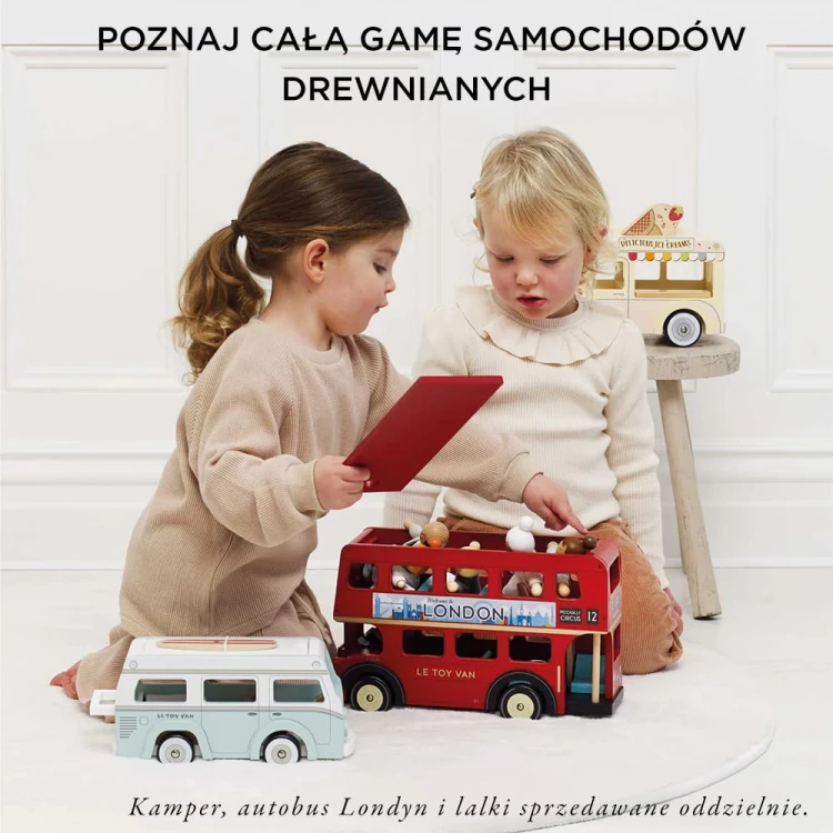 Drewniany samochód retro lodziarnia Dolly, zabawka dla dzieci, Le Toy Van