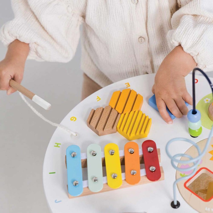 Drewniany stolik edukacyjny sensoryczna zabawka dla dzieci, stół Le Toy Van