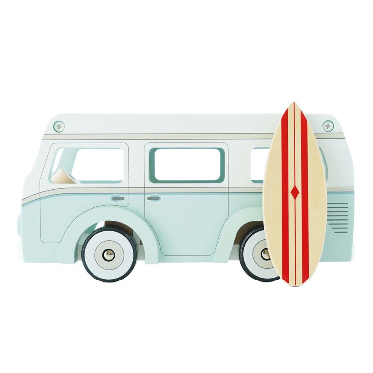 Drewniany kamper retro, wakacyjny samochód, zabawka dla dzieci, Le Toy Van