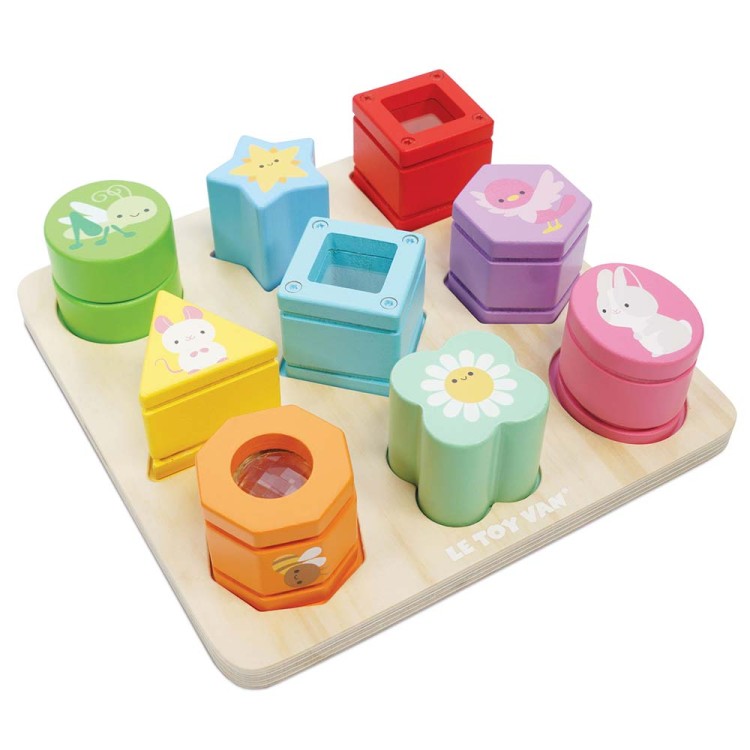 Drewniane klocki sorter zabawka sensoryczna, edukacyjna, dzieci Le Toy Van
