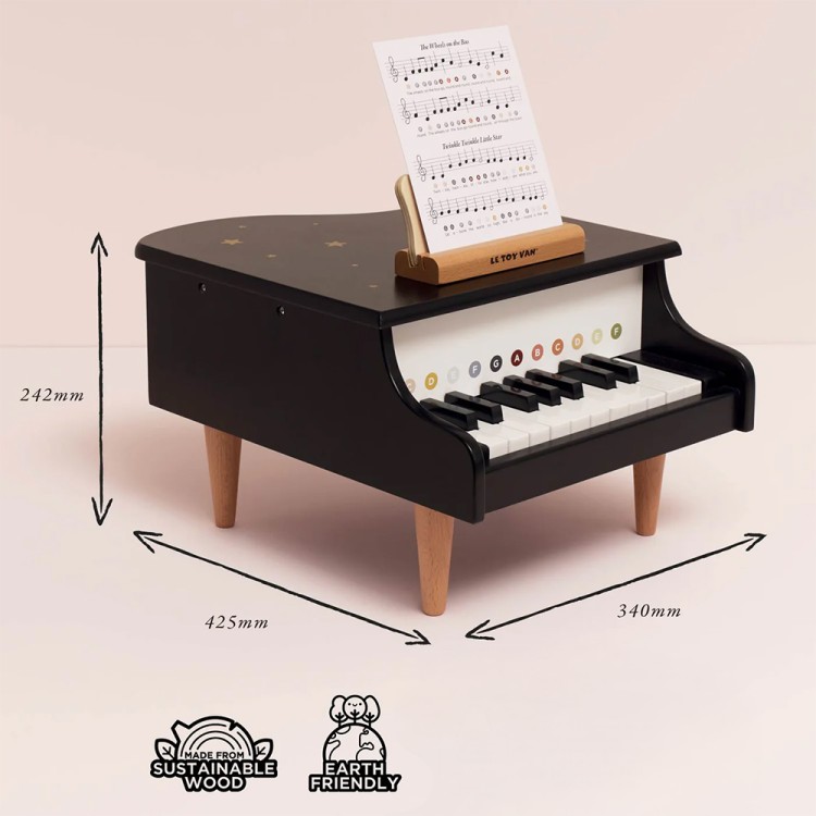 Drewniany fortepian edukacyjna zabawka dla dzieci pianino muzyka Le Toy Van
